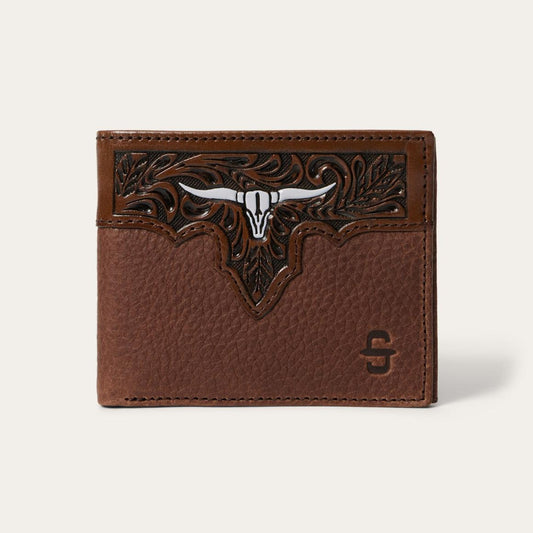 Steer Head Bi-Fold Wallet Brown | Men Stetson Wallets