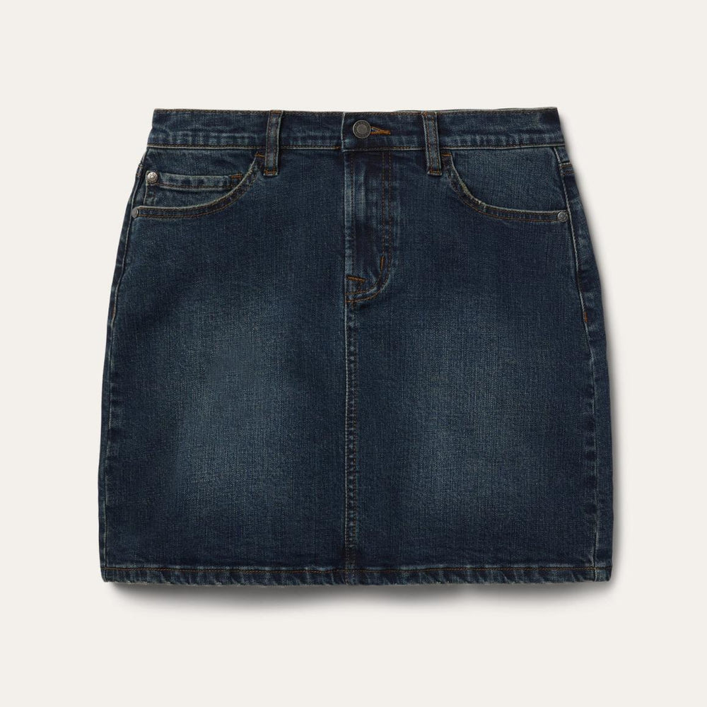 Stretch Denim 5-Pocket Skirt Blue | Women Stetson Skirts &amp; Shorts