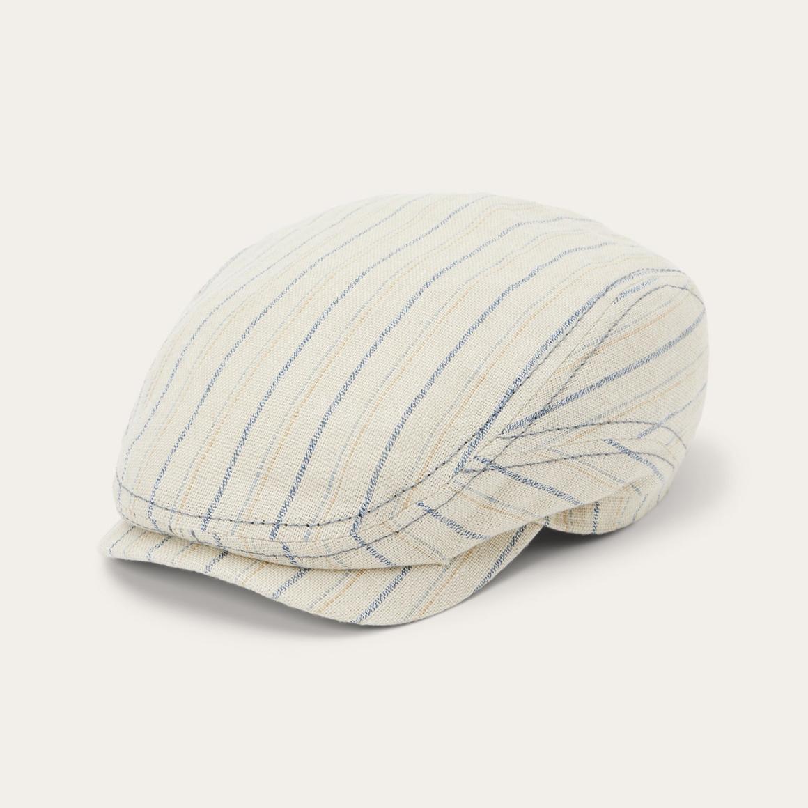 Striped Linen Driver Cap Off White With Stripes | Men/Women Stetson Caps &amp; Truckers
