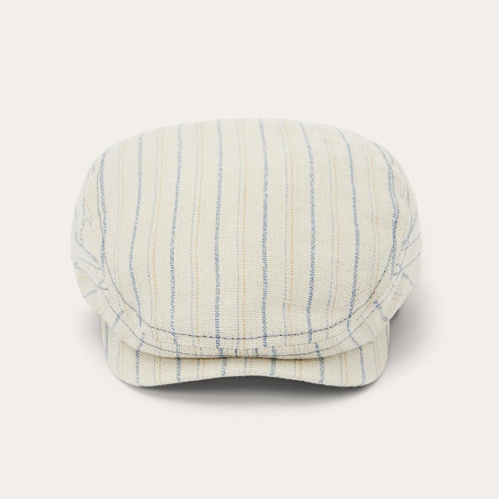 Striped Linen Driver Cap Off White With Stripes | Men/Women Stetson Caps &amp; Truckers