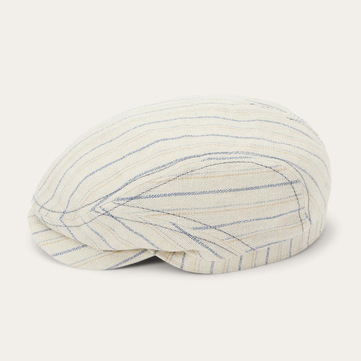 Striped Linen Driver Cap Off White With Stripes | Men/Women Stetson Caps &amp; Truckers