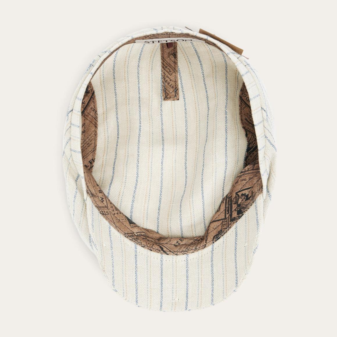 Striped Linen Driver Cap Off White With Stripes | Men/Women Stetson Caps &amp; Truckers
