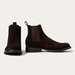 Suede Beat Chelsea Boot Dark Brown | Men Stetson Chukka