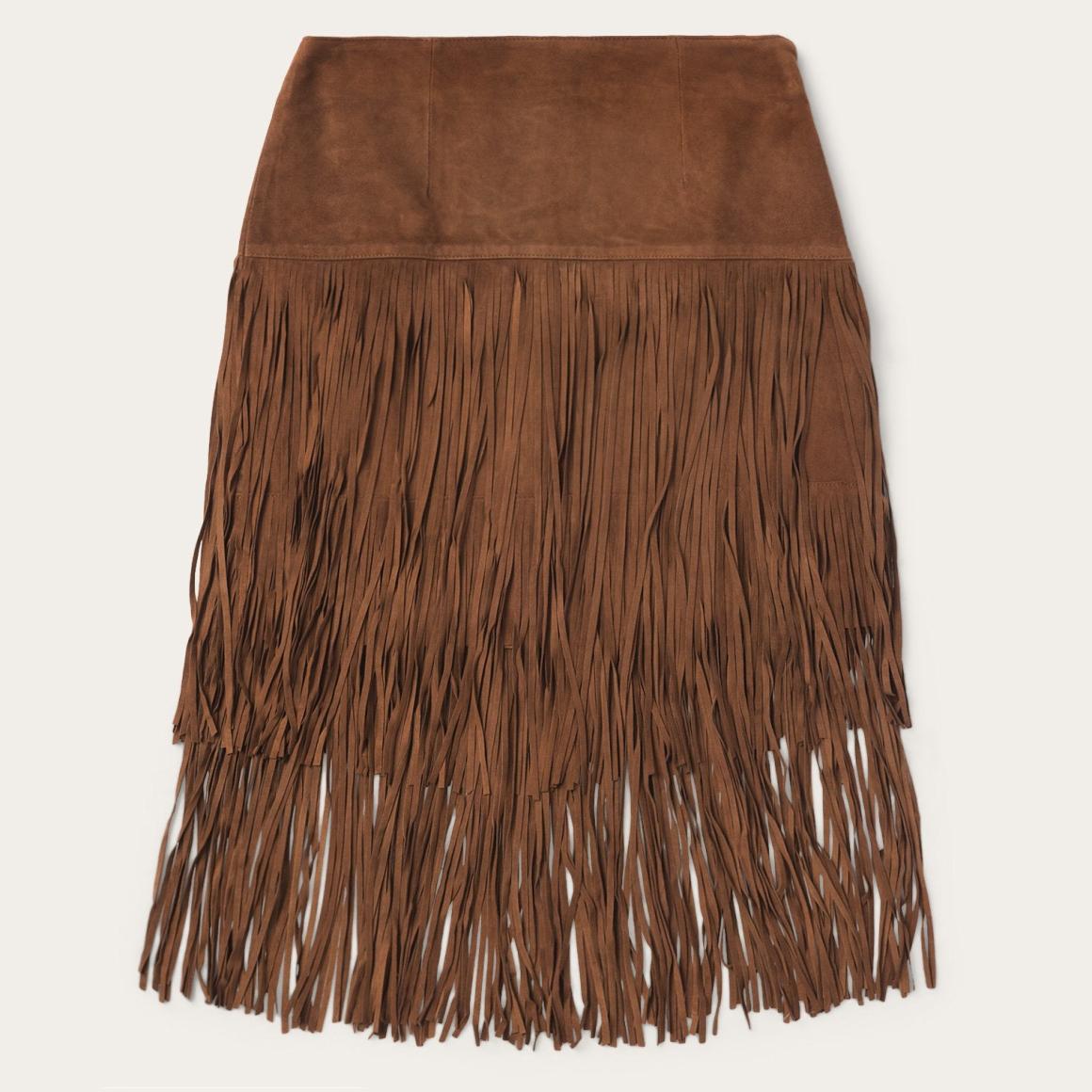 Suede Fringed Skirt Brown | Women Stetson Skirts &amp; Shorts