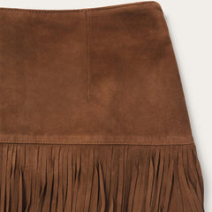 Suede Fringed Skirt Brown | Women Stetson Skirts &amp; Shorts