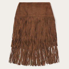 Suede Fringed Skirt Brown | Women Stetson Skirts &amp; Shorts