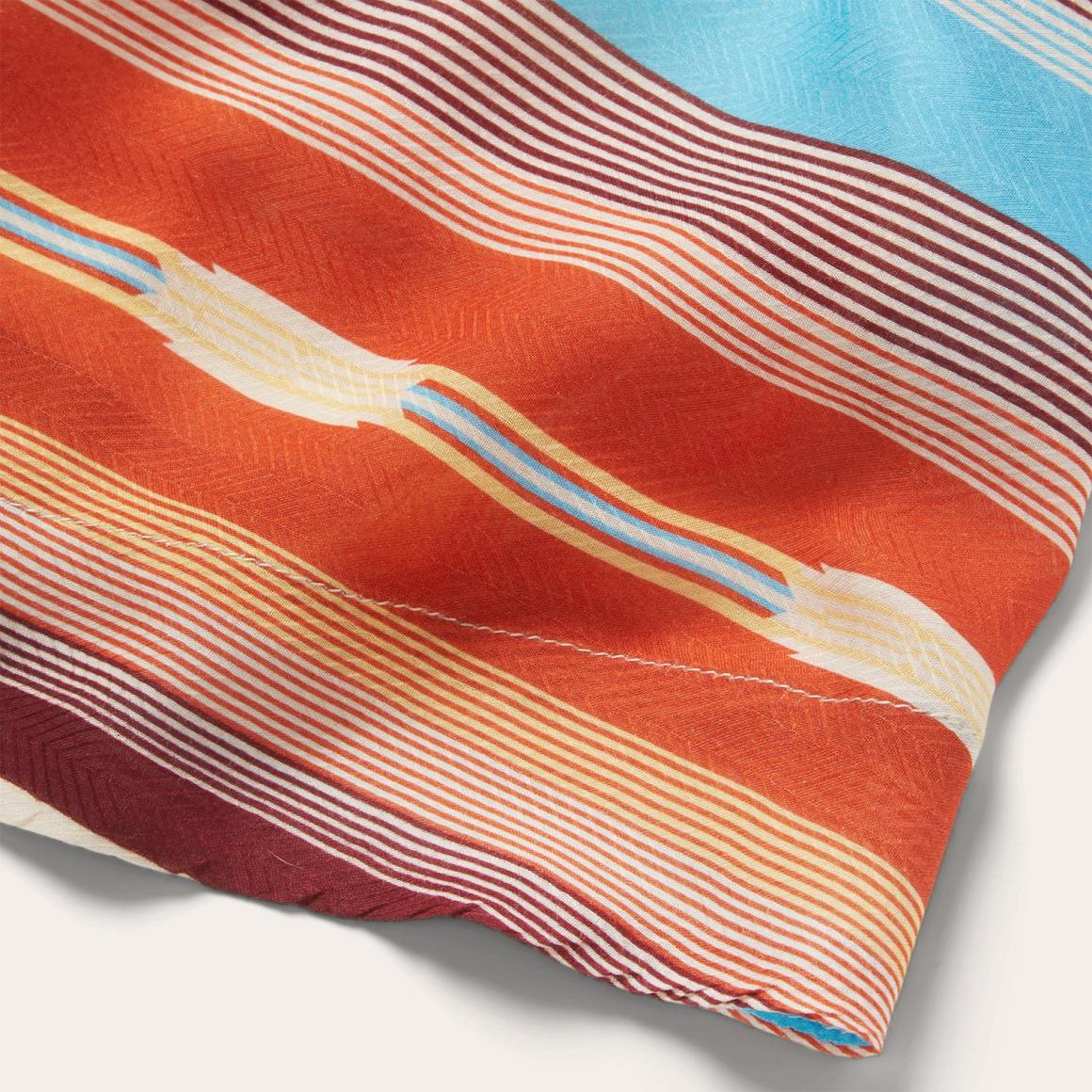 Sunset Serape Print Rayon Herringbone Wrap Front Dress Multi | Women Stetson Midi