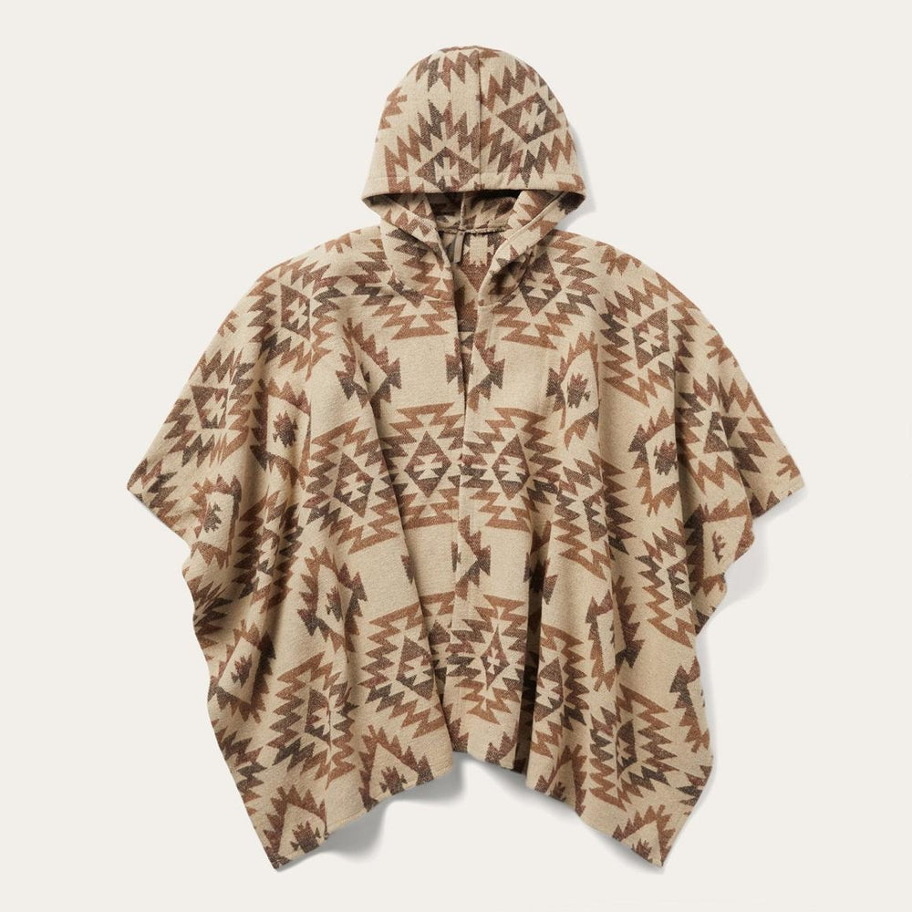 Tan Aztec Poncho Brown | Women Stetson Sweaters