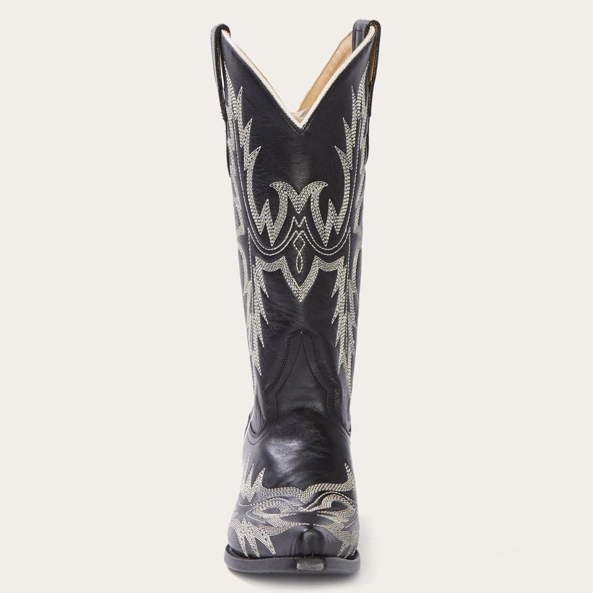 Tina Black &amp; White Flame Embroidered Cowboy Boot Black | Women Stetson Western