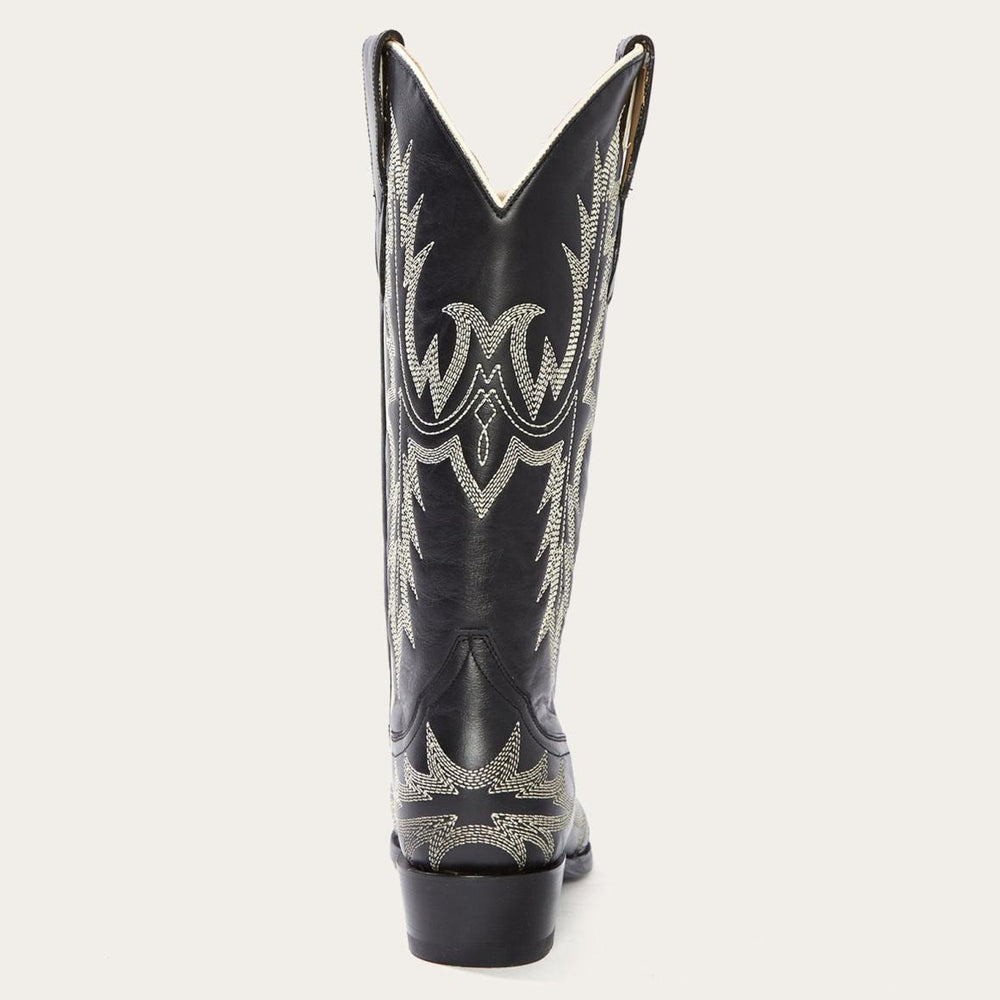 Tina Black &amp; White Flame Embroidered Cowboy Boot Black | Women Stetson Western