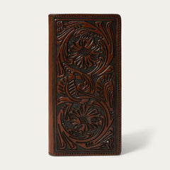 Tooled Checkbook Brown | Men Stetson Wallets