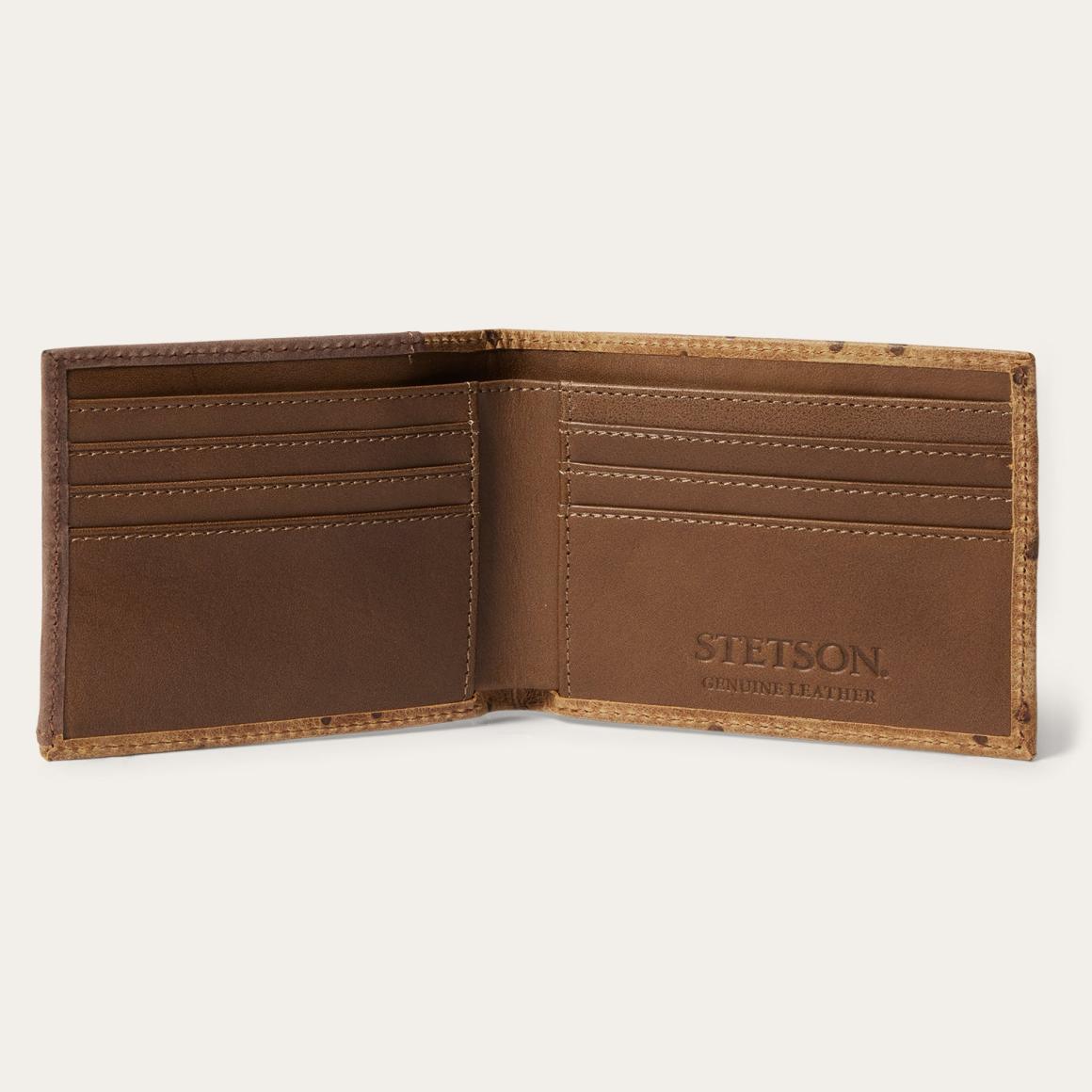 Tooled Embossed Croco Bi-Fold Wallet Brown / California Nut | Men Stetson Wallets