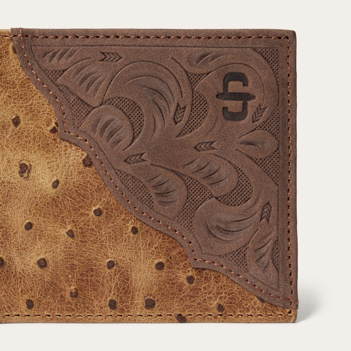 Tooled Embossed Croco Bi-Fold Wallet Brown / California Nut | Men Stetson Wallets