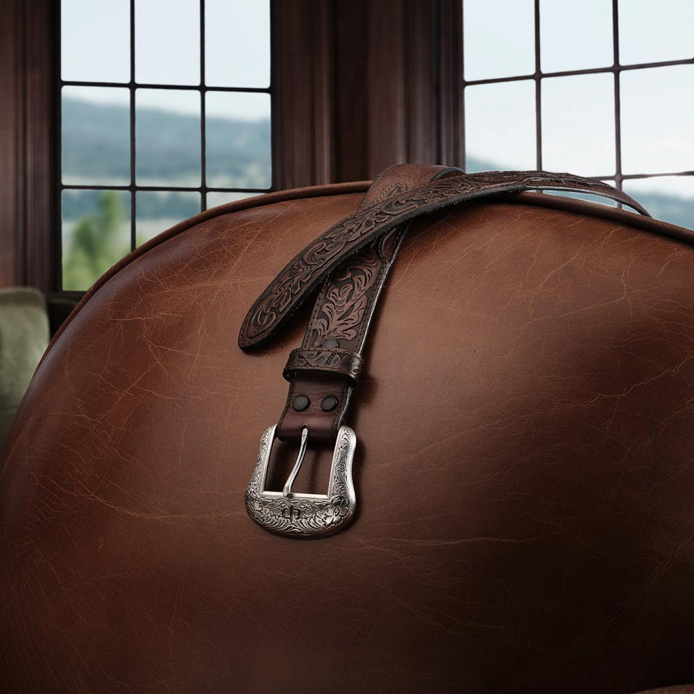 Tooled Tab Belt Cognac | Men Stetson Belts