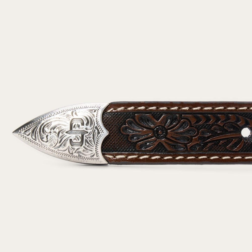 Tooled Tapered Belt Brown/sand | Men Stetson Belts