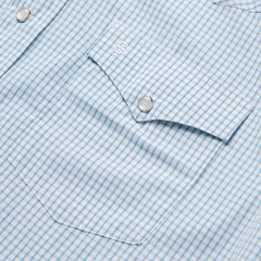 Two Stripe Check Western Shirt Blue | Men Stetson Classic Cut