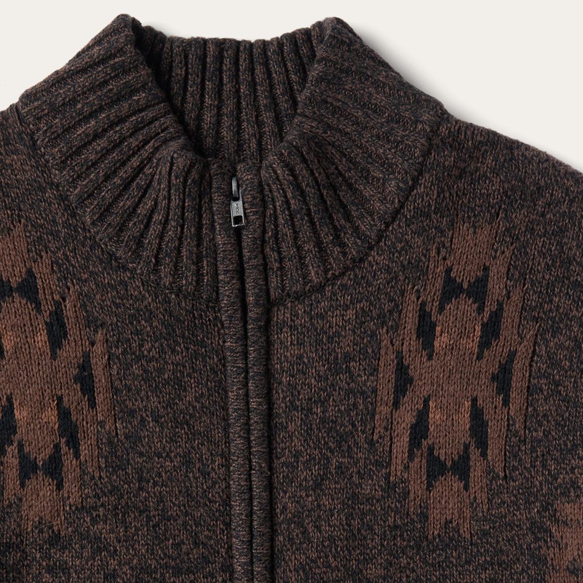 Vertical Aztec Cardigan Brown | Men Stetson Jackets