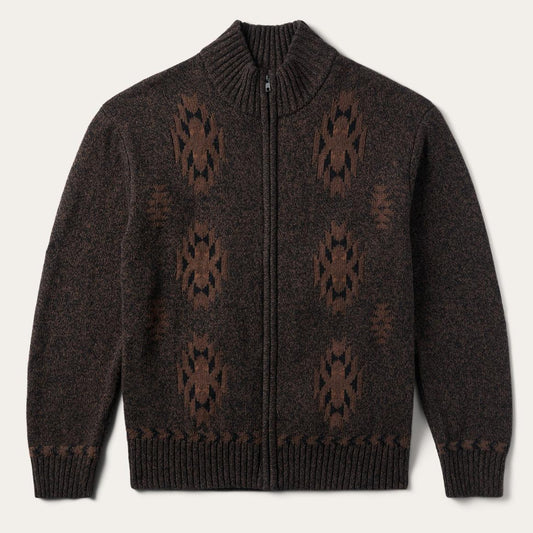 Vertical Aztec Cardigan Brown | Men Stetson Jackets