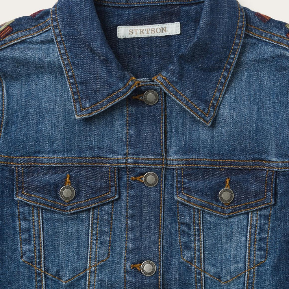 Western Denim Jacket Blue | Women Stetson Jackets