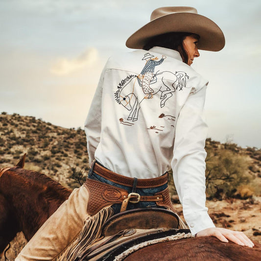 Western Embroidered Denim Shirt White | Women Stetson Western Shirts