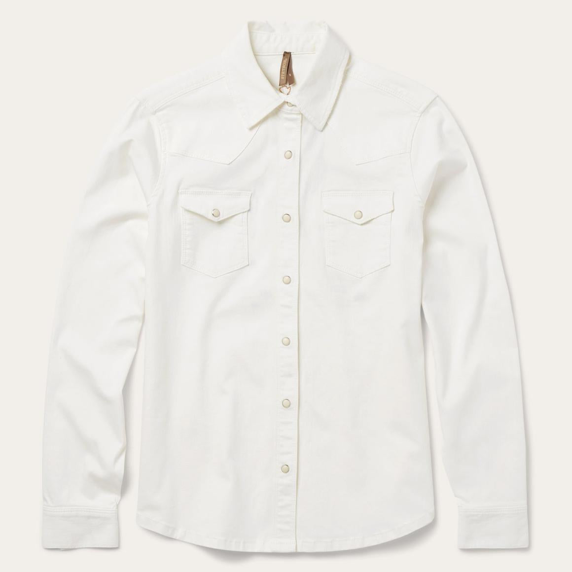 Western Embroidered Denim Shirt White | Women Stetson Western Shirts