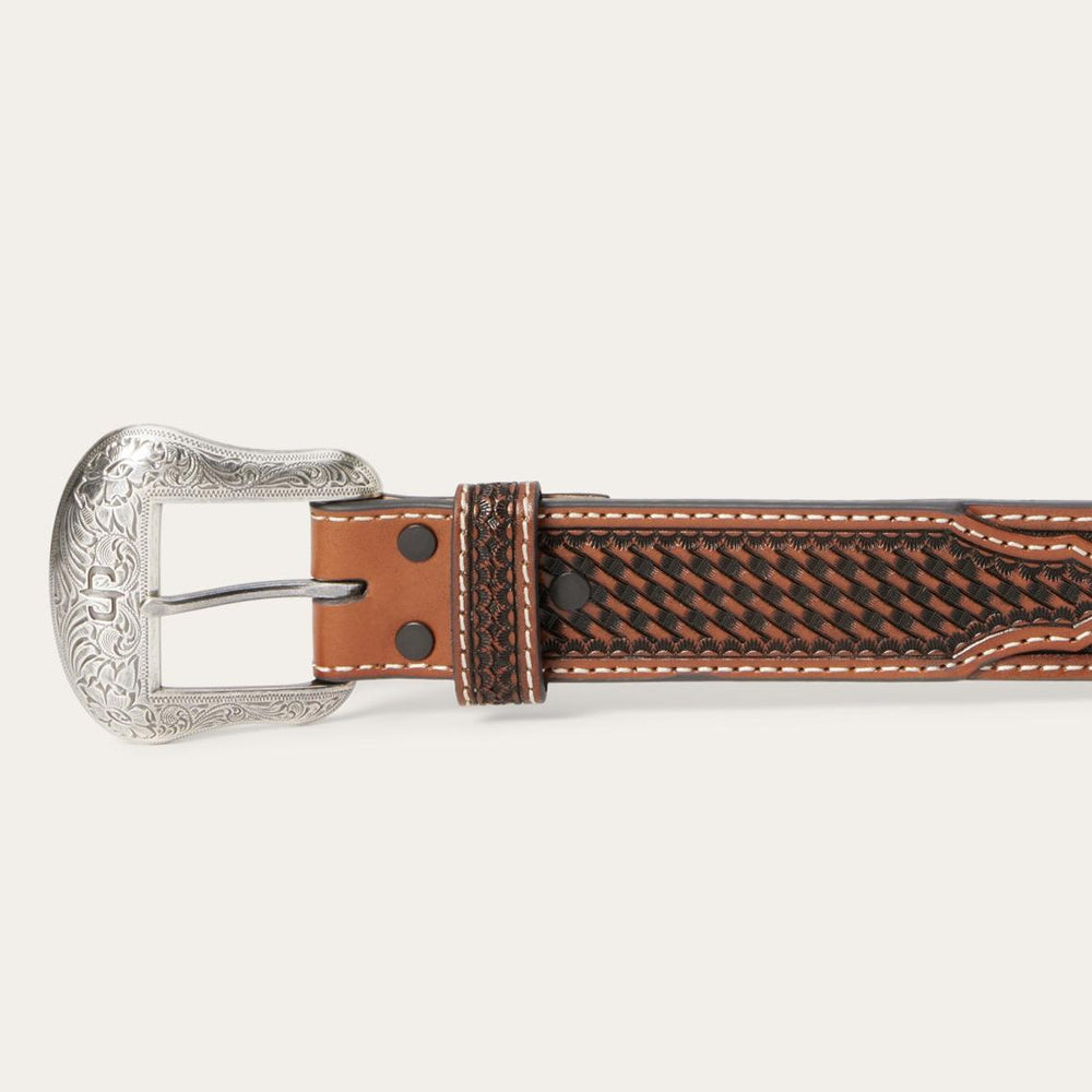 Western Icons Tooled Belt Cognac | Men Stetson Belts