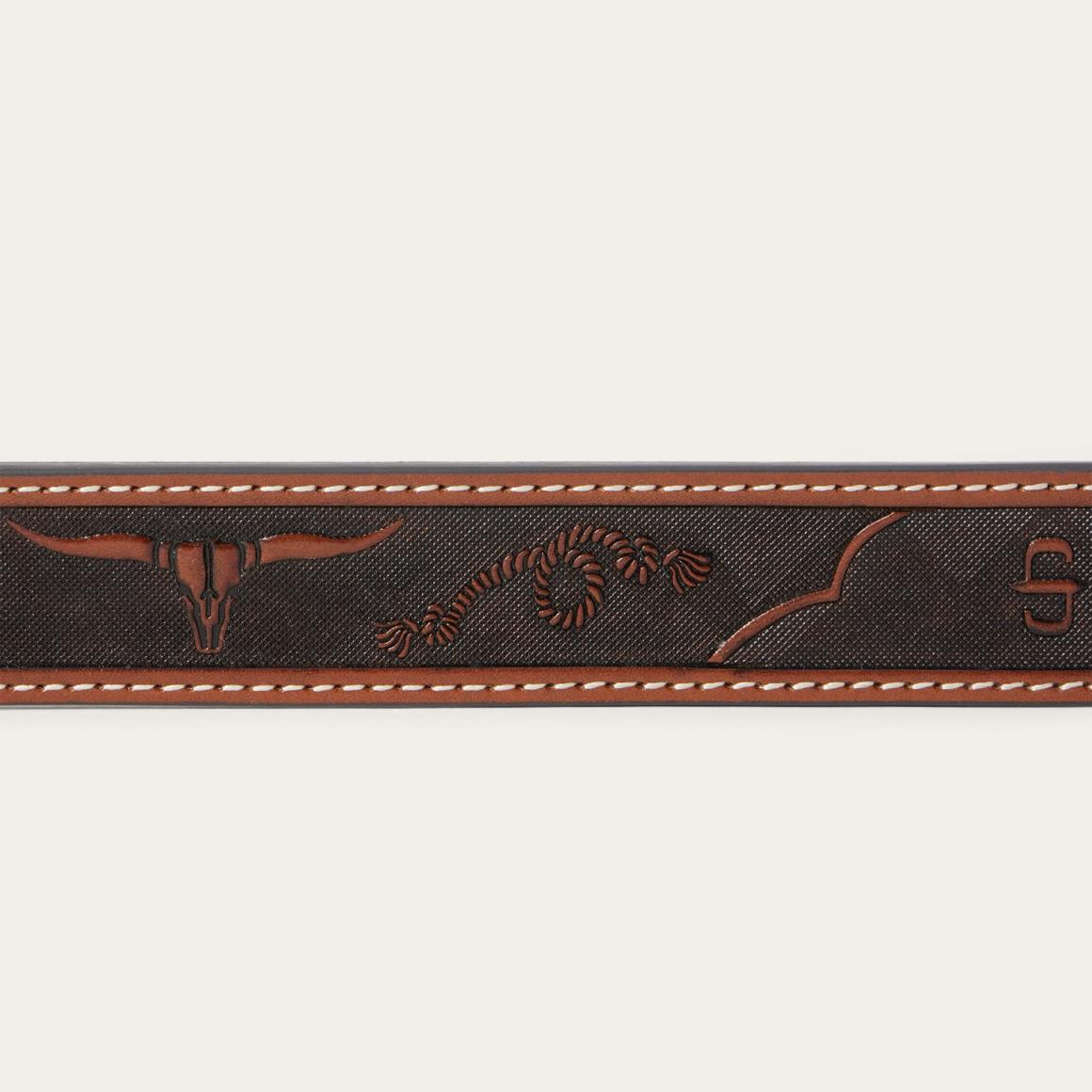 Western Icons Tooled Belt Cognac | Men Stetson Belts