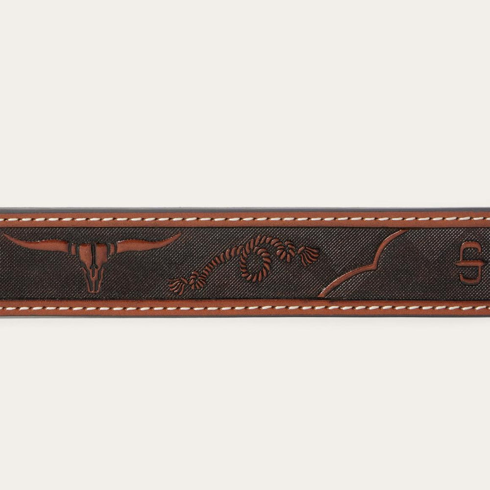 Western Icons Tooled Belt Cognac | Men Stetson Belts