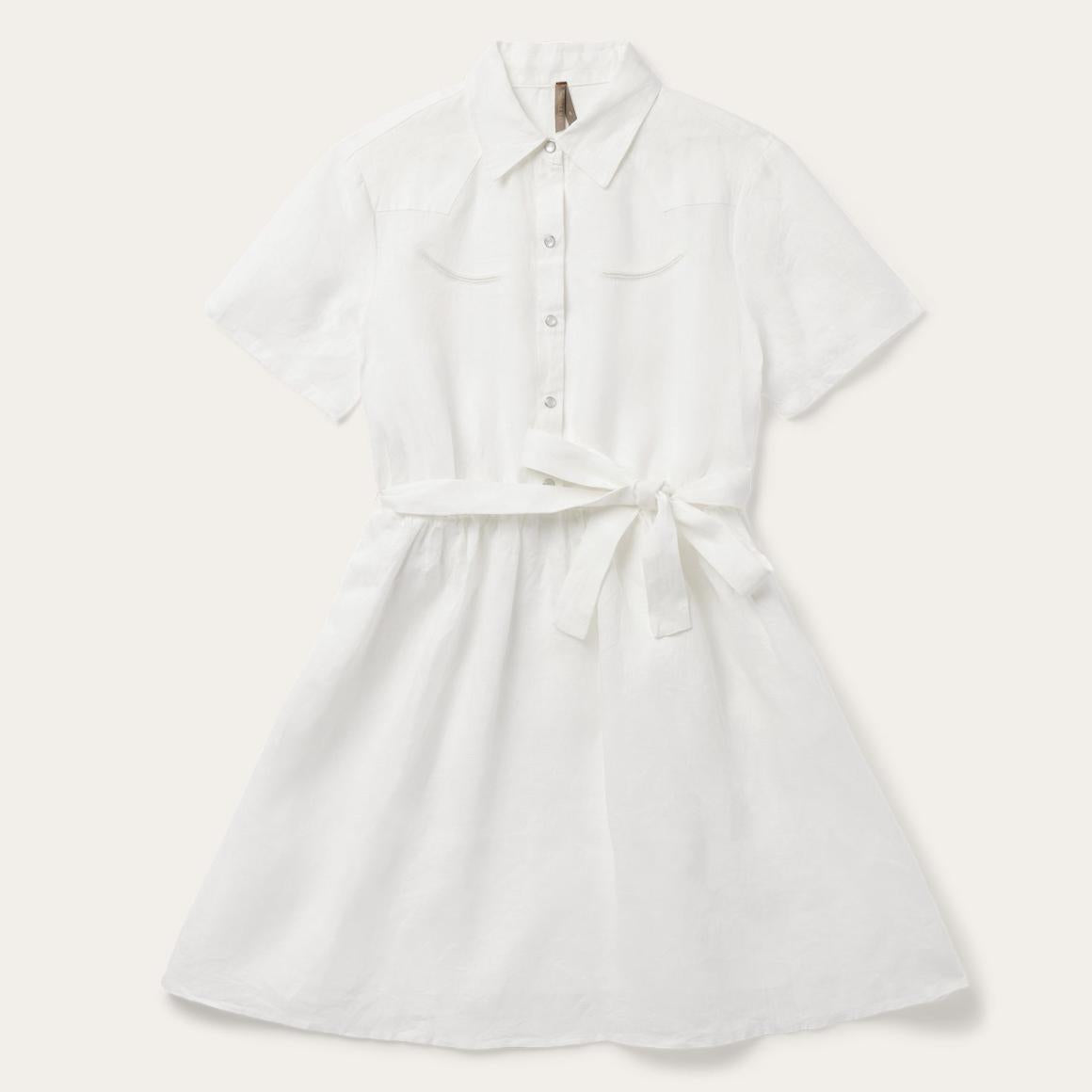White Linen Shirt Dress White | Women Stetson Mini