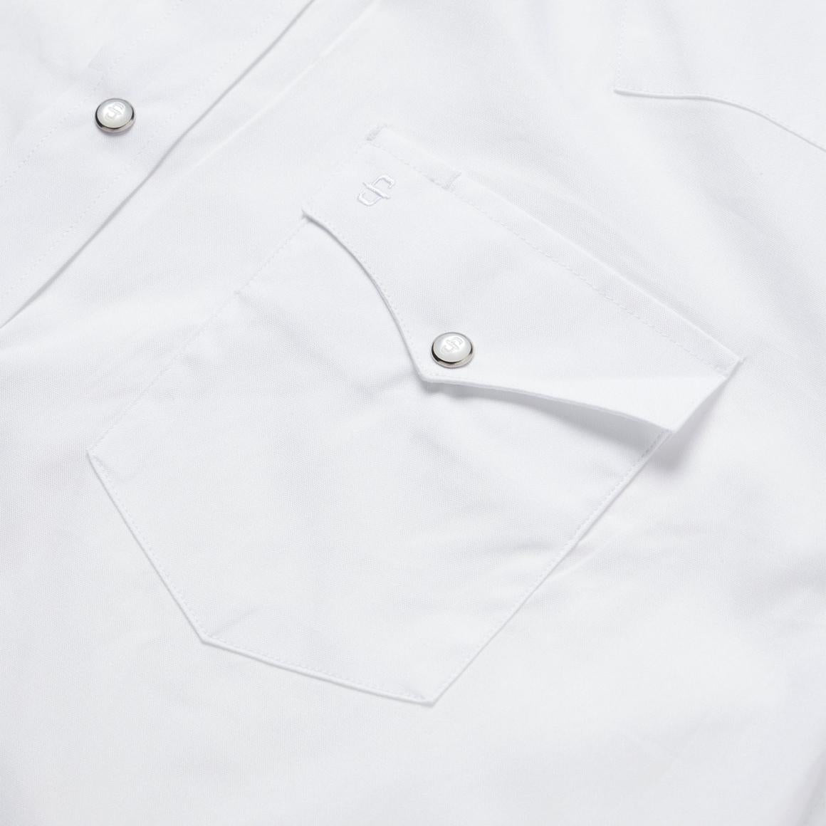 White Pinpoint Oxford Western Shirt White | Men Stetson Classic Cut
