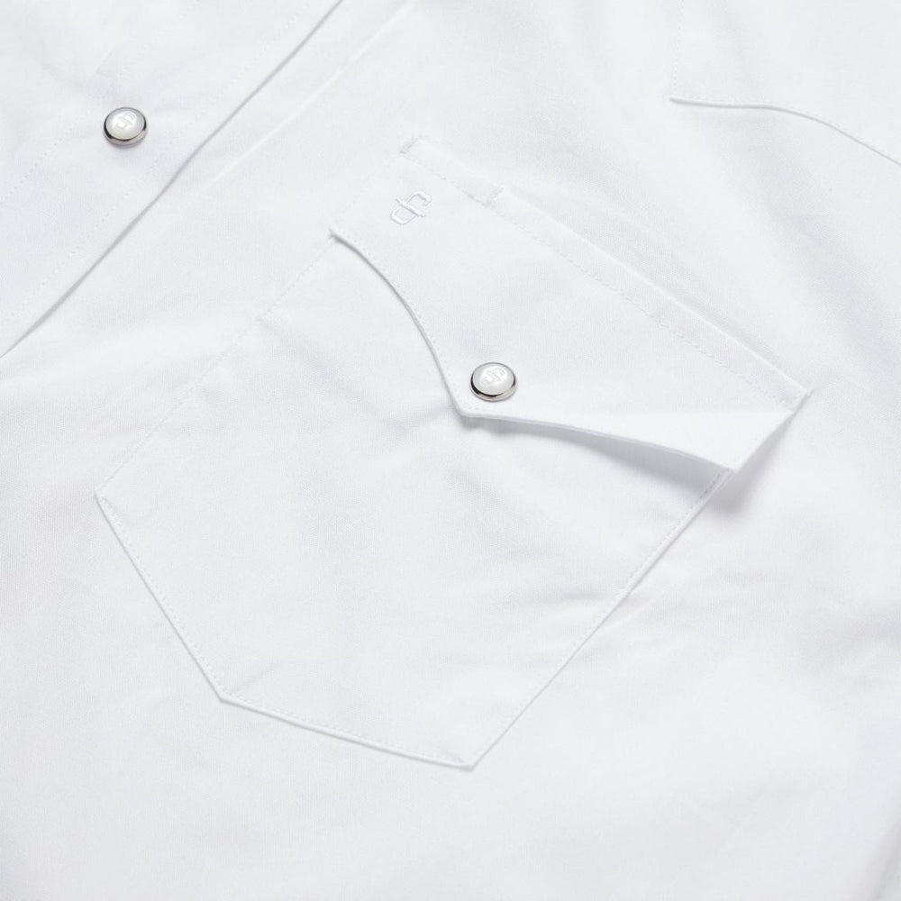 White Pinpoint Oxford Western Shirt White | Men Stetson Western Shirts