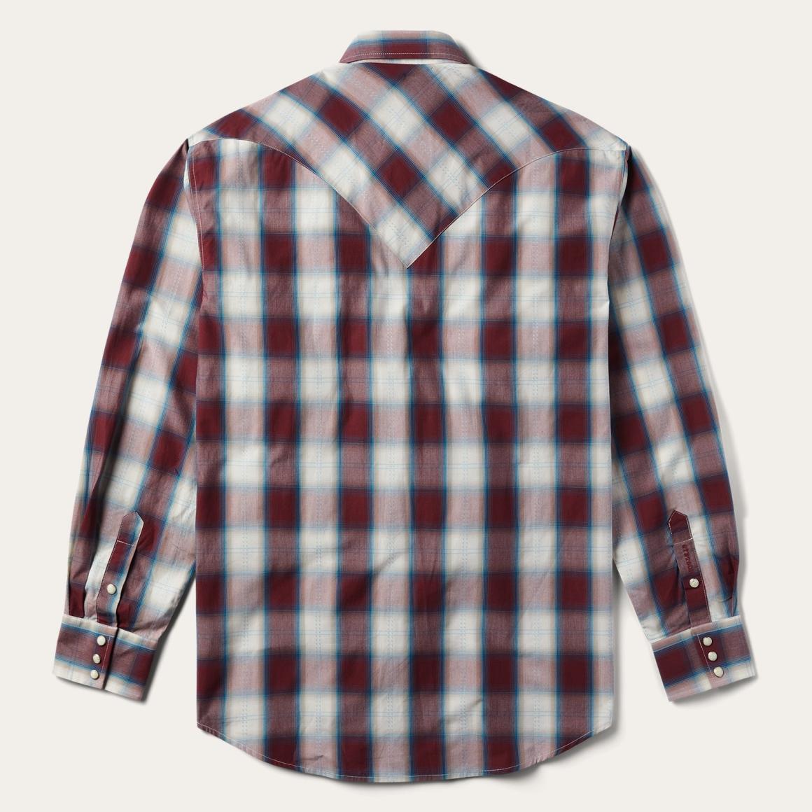 Wine Plaid Shirt Wine | Men Stetson Classic Cut