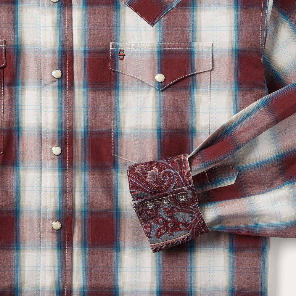 Wine Plaid Shirt Wine | Men Stetson Classic Cut