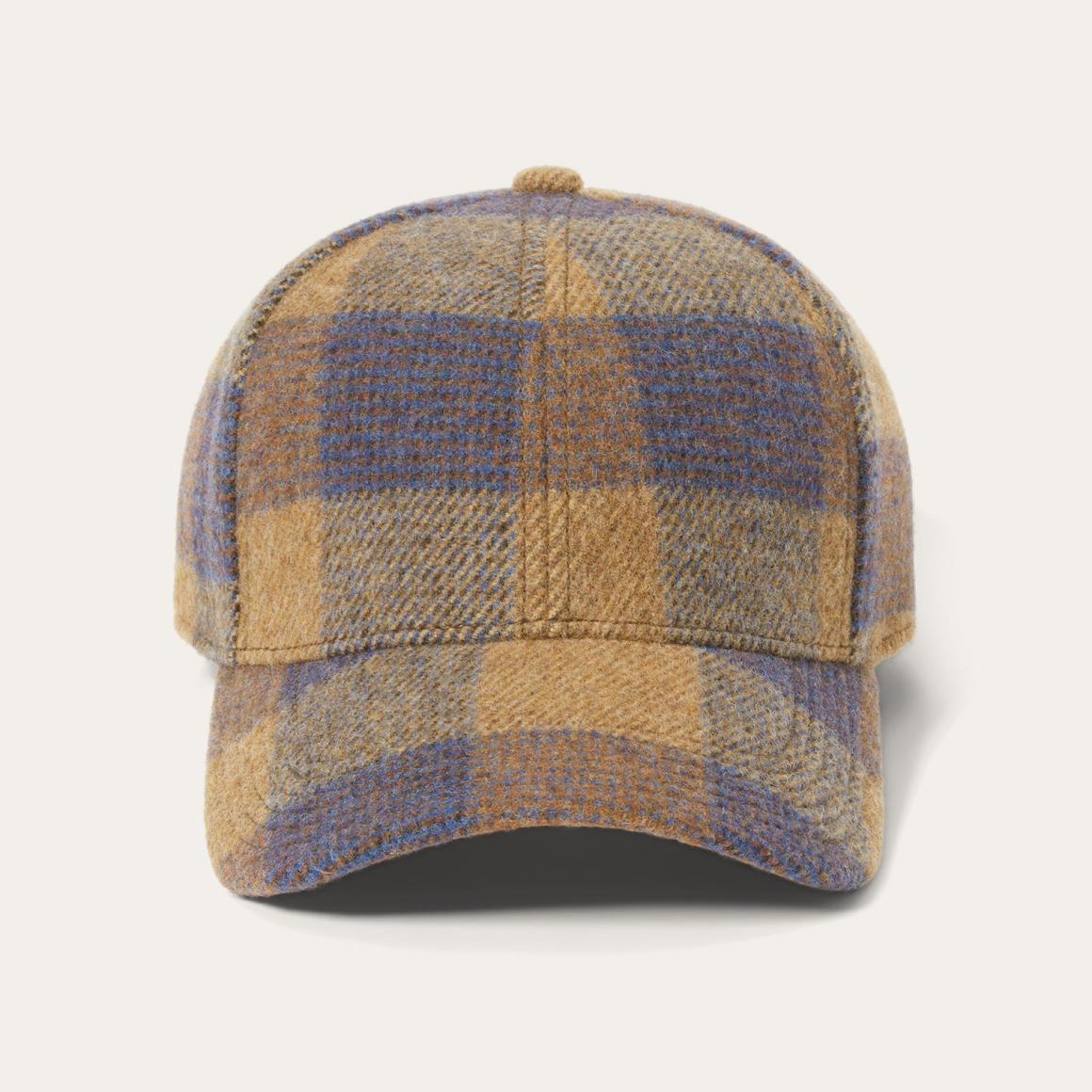 Wool Check Baseball Cap Cognac/sand/blue | Men/Women Stetson Caps &amp; Truckers