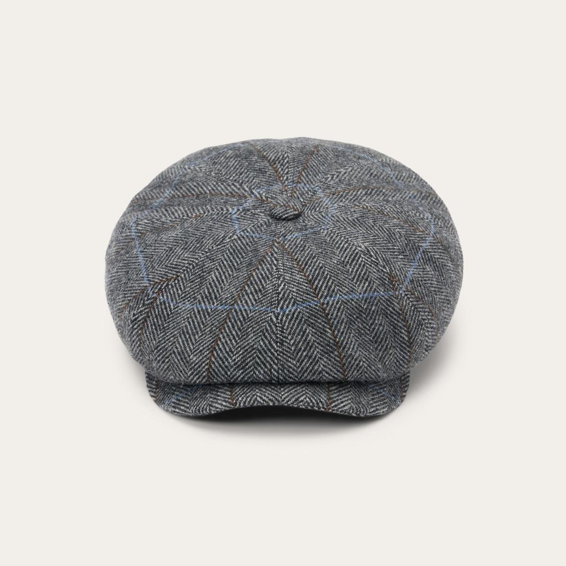 Wool Herringbone Hatteras Cap Grey Herringbone | Men/Women Stetson Caps &amp; Truckers