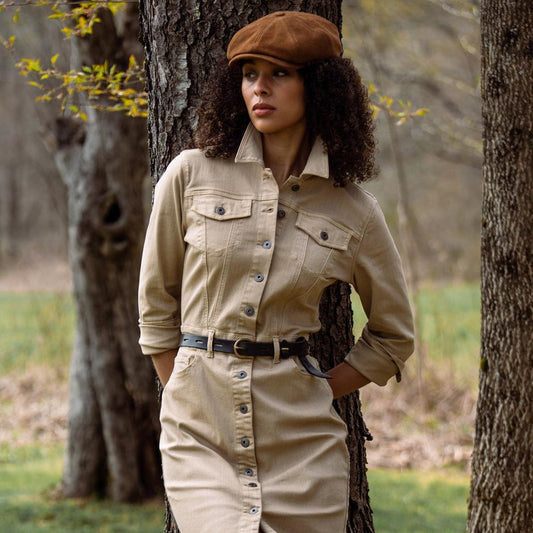 Workwear Inspired Shirt Dress Tan | Women Stetson Shirt Dresses
