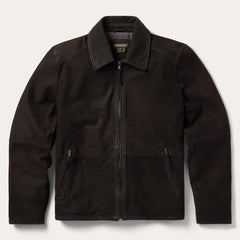 Zip Front Suede Leather Jacket Brown | Men Stetson Jackets